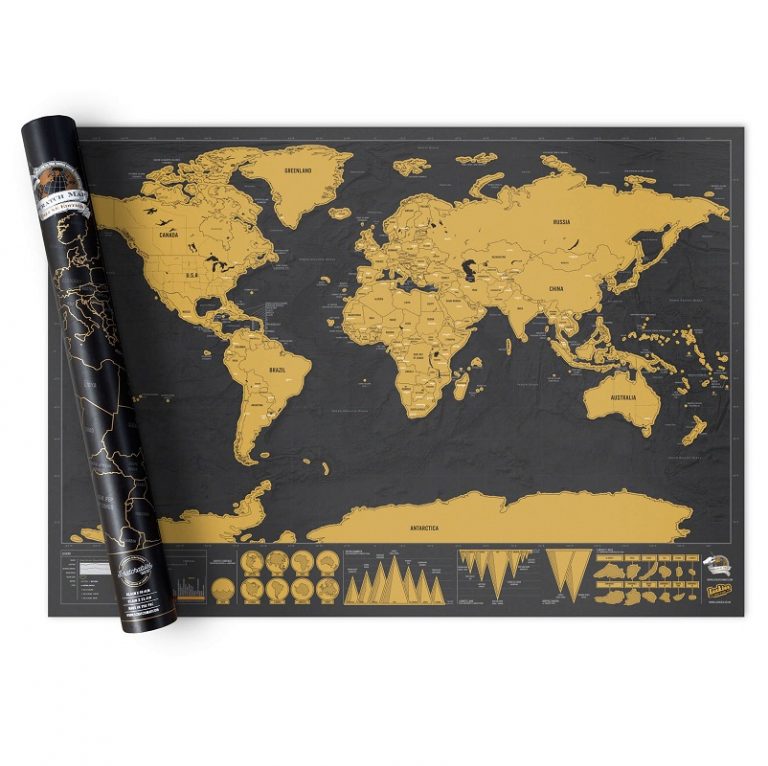 Scratch Map Deluxe fra Luckies Skrabekort i flot sort Deluxemodel